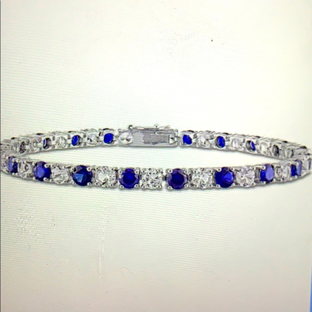 Tennis Bracelet Blue/White Sapphire